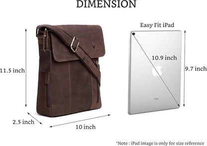WildHorn Leather 11 inch Sling Messenger Bag for Men I Multipurpose Crossbody Bag I Travel Bag with Adjustable Strap 