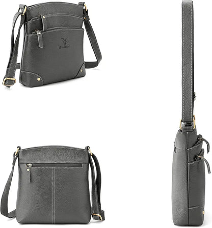Goatter Genuine Leather 9.5" Inch Sling Cross-BodyBag for Girls And Women,