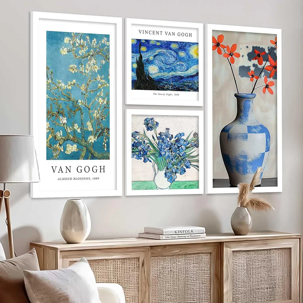 Kotart Decorative Modern Big Size Wall Art Home Dacor Abstract Painting poster With Frame Set of 4 Art1