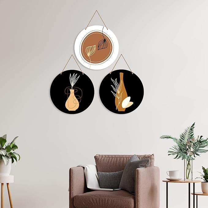 Artvibes Line Art Wooden Wall Hanger for Home Decor