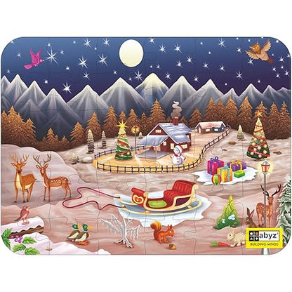 ABYZ Wooden Jigsaw Puzzles for Kids Christmas Jigsaw Puzzle for Kids of Age 4-6 Years 36 Pcs Puzzle