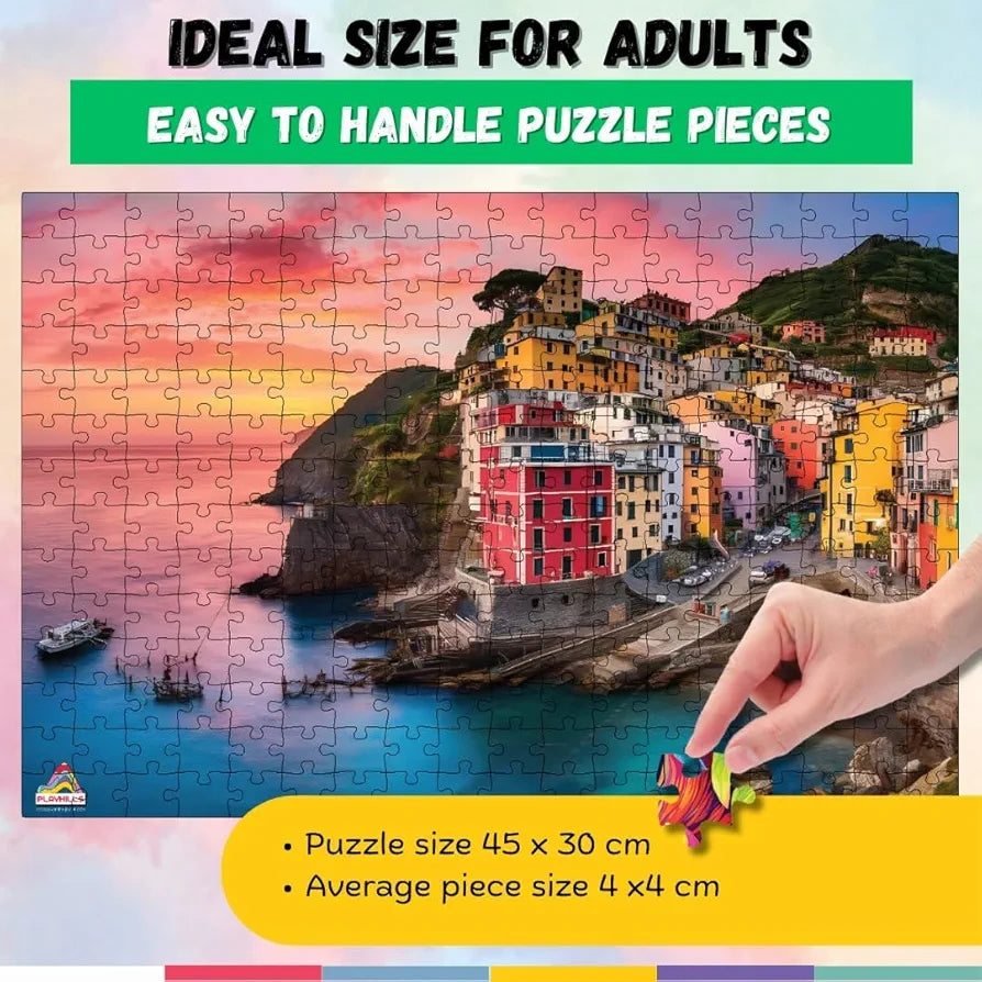 Playhills Beautiful Landscape Cinque Terre, Italy 252pcs Jigsaw Puzzle for Kids and Adults | Focus and Mind Relaxation Puzzles - Ideal Gift for Children