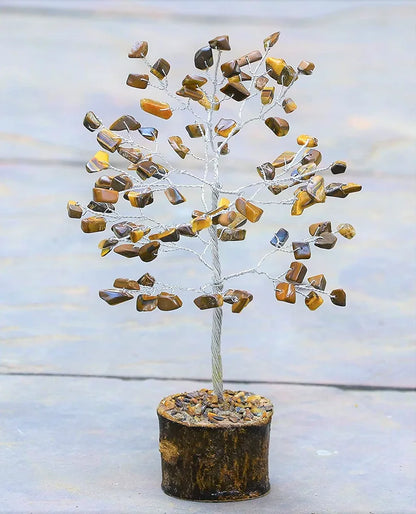 Crocon Tiger Eye Gemstone Money Tree Feng Shui Bonsai
