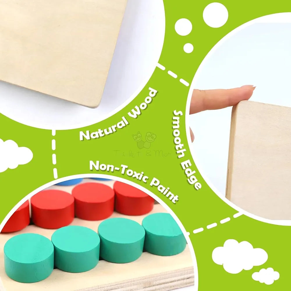 Trinkets & More Montessori Slide Puzzle Brain Teaser for Kids Ages 4-10 Boys Girls | Travel Games Road Trip Activities for Kids | Colour Matching Toys 