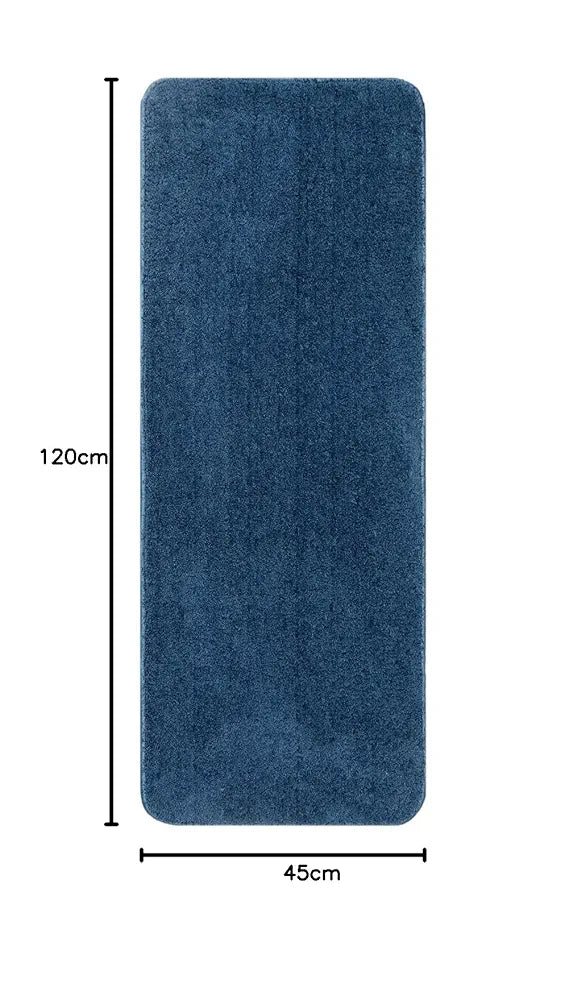 Saral Home Solid Neo Shaggy Yarn Durable & Washable Multipurpose Runner Colour Blue