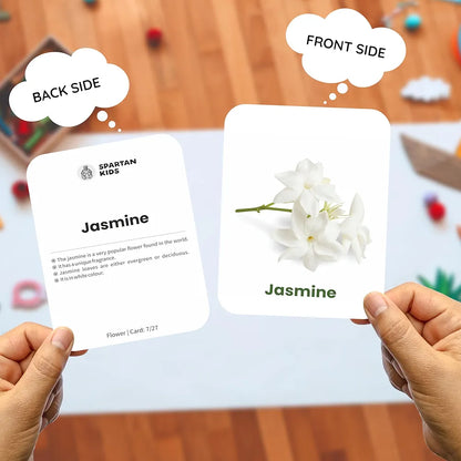 SPARTAN KIDS Flower Flash Cards for Kids | 27 Early Learning Flash Cards Easy & Fun Way of Learning 1 Year to 6 Years Babies, for Cognitive_Skills