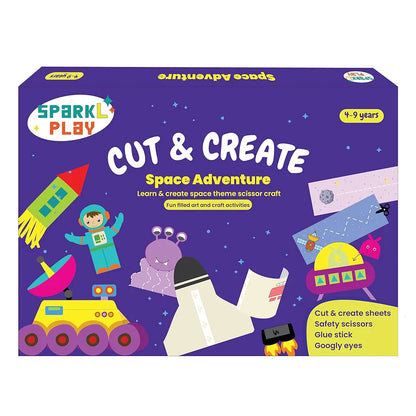 SparkLPlay Art and Craft Kit. Toys for Kids. Snip Snip Activity. Birthday Gift for Girls & Boys Ages 4 to 9. DIY Kit,Craft Supplies,Develop Scissor Skills,, Multicolor