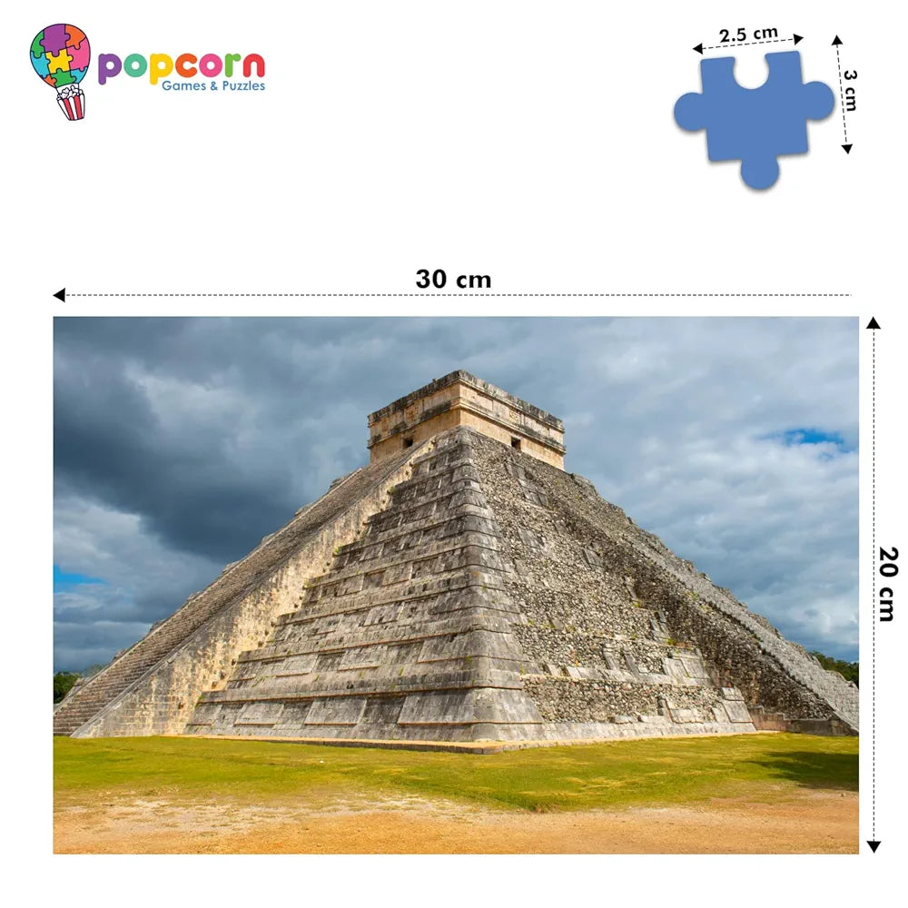 Popcorn Puzzle for Kids Chichen Itza 500 Piece Jigsaw Puzzles Game for 7+ Years Old Childrens and Adults | Indoor Brain Booster Games and Gifts for boy and Girl