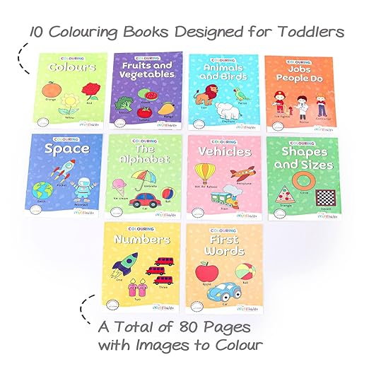 Firstcry Intelliskills My Colouring Book Set of 10 | Early Learning Books | 80 Pages