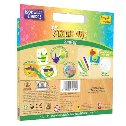 Imagimake Stamp Art Smiley Coloring & Stamping Set for Girls & Boys