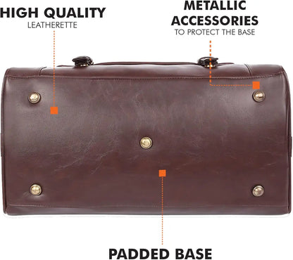 Fur Jaden Weekender Premium Duffle Bag with Shoe Pocket for Travel for Men and Women Made of Faux Leather with Attachable Shoulder Strap Cabin Holiday Bag 