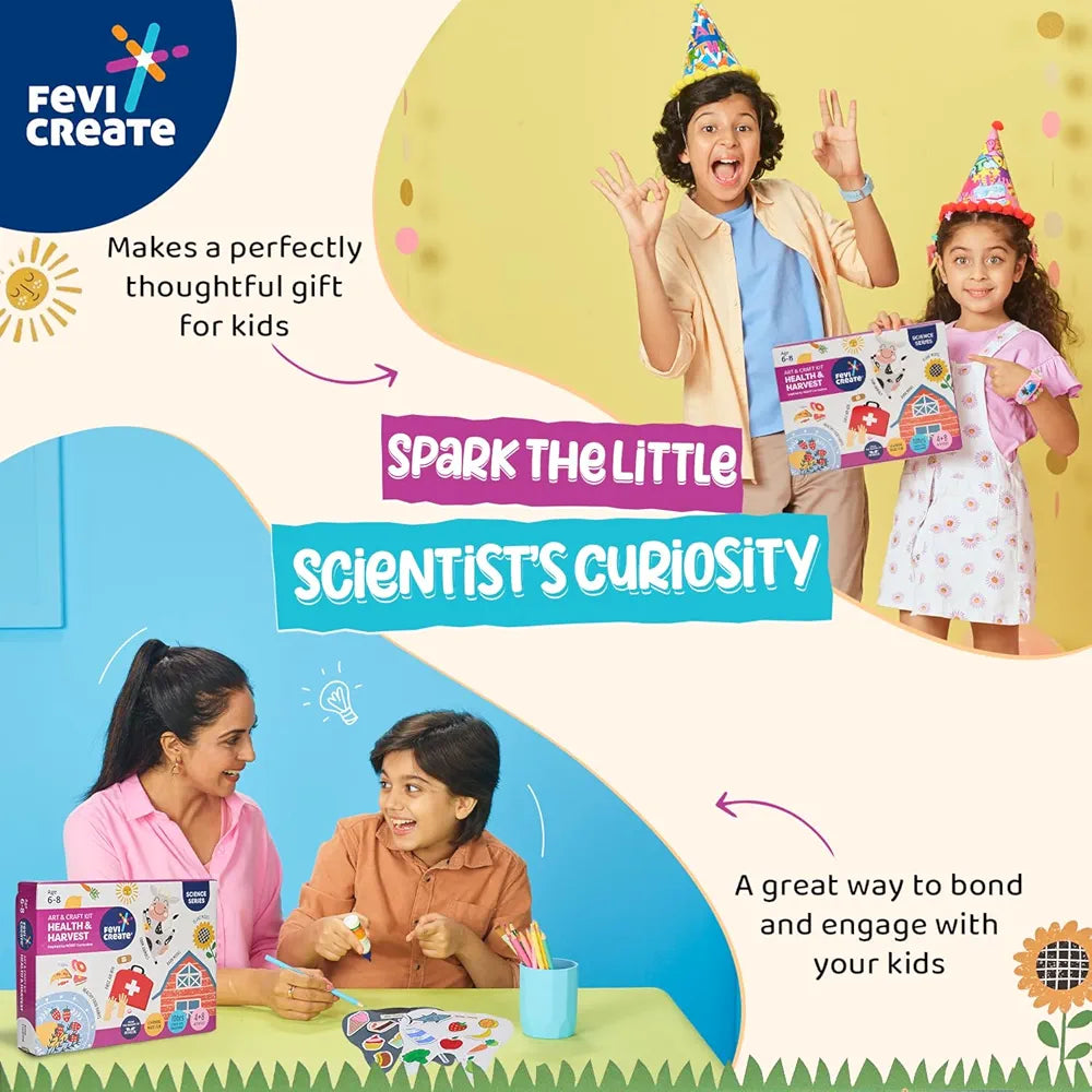 Fevicreate Health and Harvest Art & Craft Kit | Science Series Inspired by NCERT Curriculum| Best Gift for Kids Boys & Girls 6+ Years