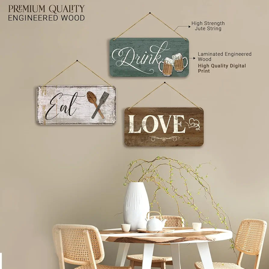 Kotart Kitchen Quotes Wooden Wall Art Hanging for Restaurant Bar Dianing Area 7
