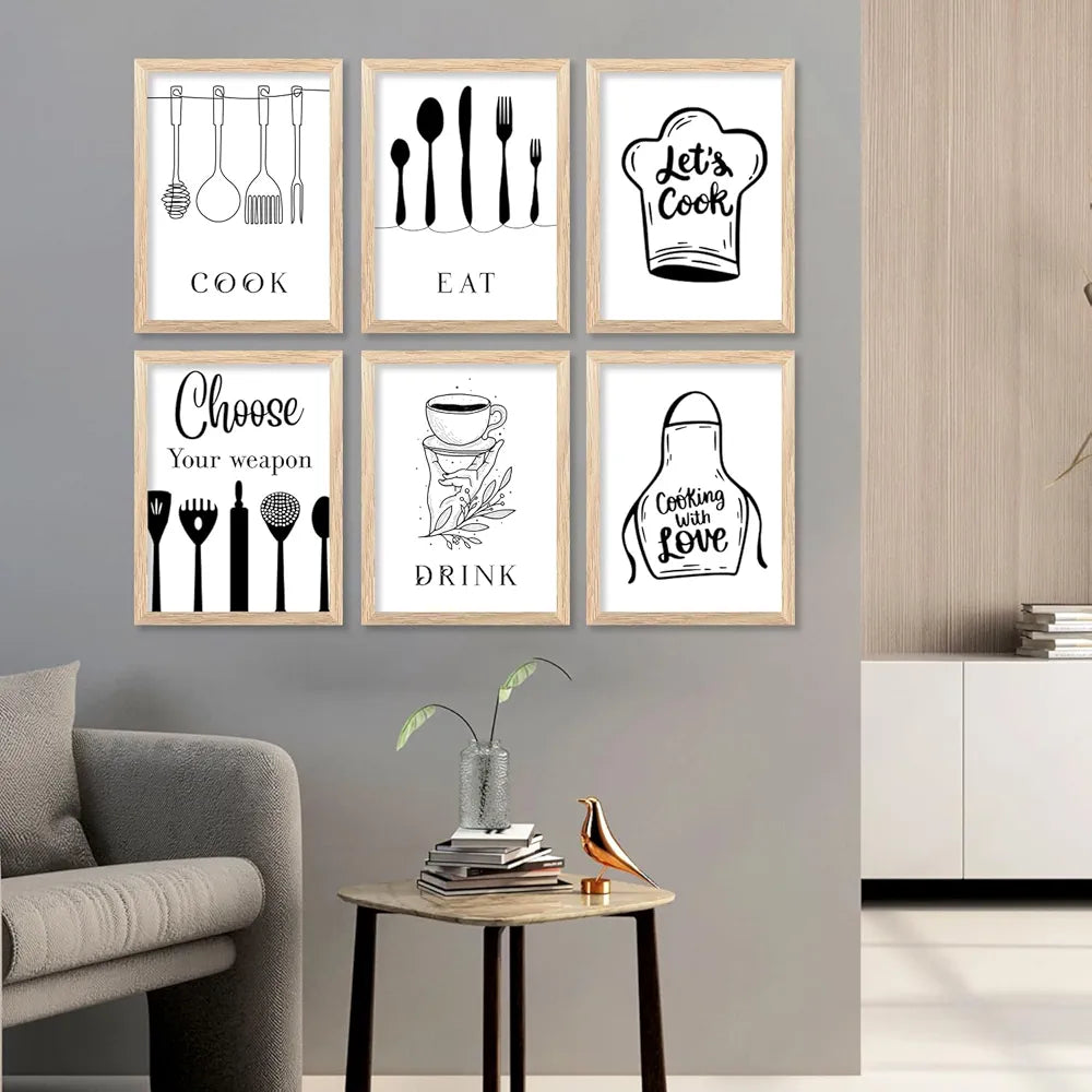 Kotart Restaurant Theme Digital Painting for Kitchen Restaurant Cafe Wall Decoration B