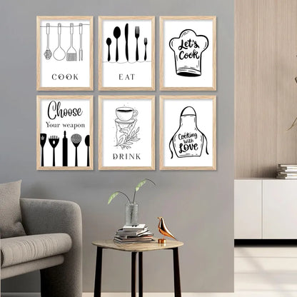 Kotart Restaurant Theme Digital Painting for Kitchen Restaurant Cafe Wall Decoration B