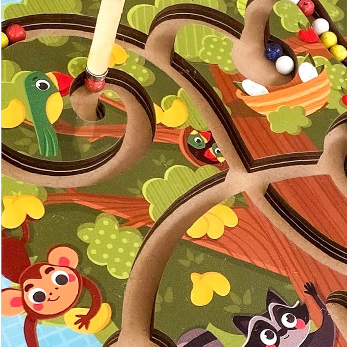 Mini Leaves Tree Maze Wooden Magnetic Game for 2+ Years | Preschool Education Toys