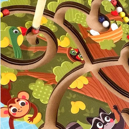 Mini Leaves Tree Maze Wooden Magnetic Game for 2+ Years | Preschool Education Toys