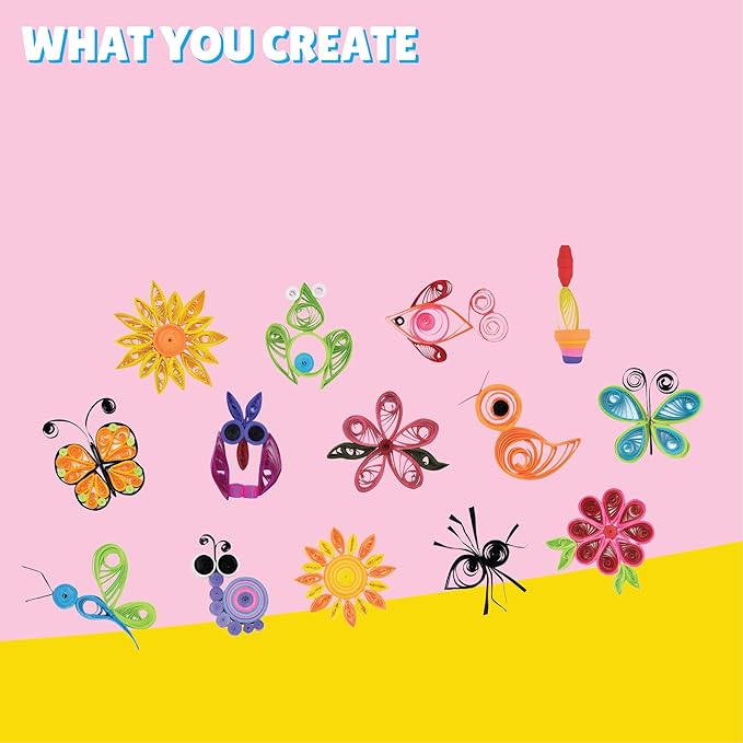 Kalakaram Diy Quilling Set | Creating Multiple Quilling Art Pieces Using Techniques Like Sheer Rolling | Diy Craft Kit for Kids