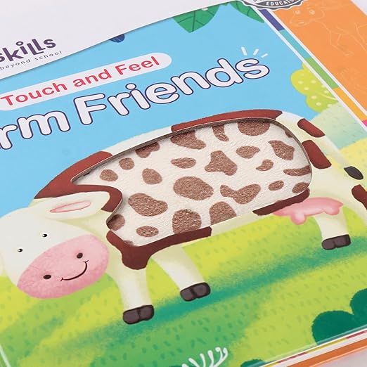 Firstcry Intelliskills Premium Touch & Feel Farm Friends Learning Board Book for Kids | Pre-school Learning & Educational Book for Boys