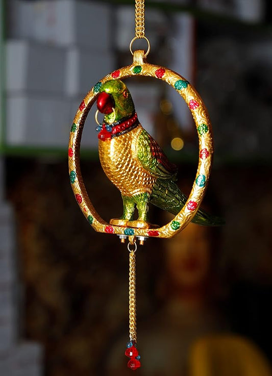 KridayKraft Metal Parrot Statue for Door Hanging Decor Your Home Office Garden