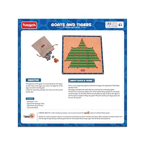 Funskool Goats & Tigers Traditional Indian Game Aadu Puli Attam Puli Meka Bhag Chaal