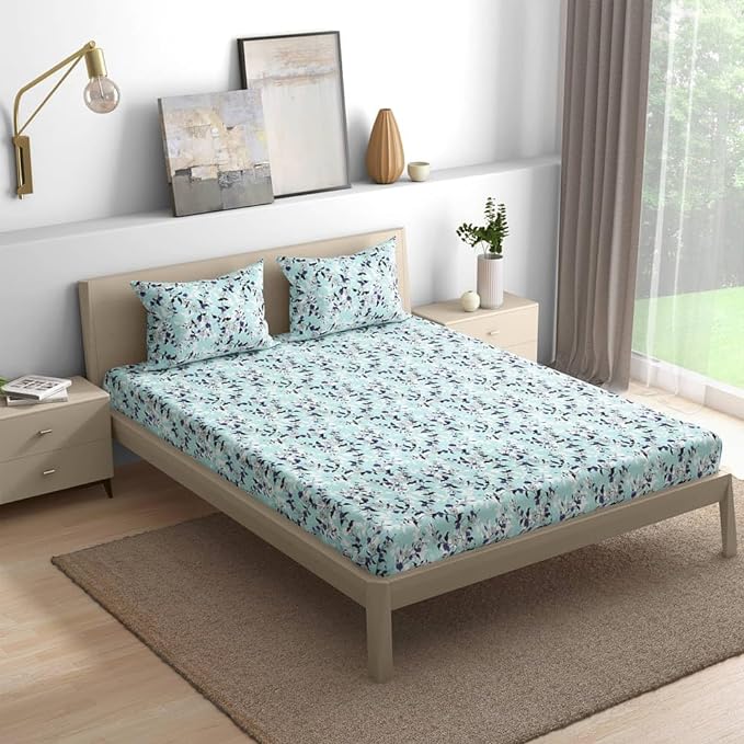 Wakefit Bedsheet For King Size Bedsheet King Size Bed 2 Pillow Covers Elastic Sheet Cicely Multicolor