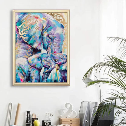 HASTHIP® Elephant Diamond Painting Kit with Round Diamonds,5D Diamond Painting Kit for Adults & Kids,30 X 40cm Full Drill Elephant Gem Art for Home Wall Decor Gifts 