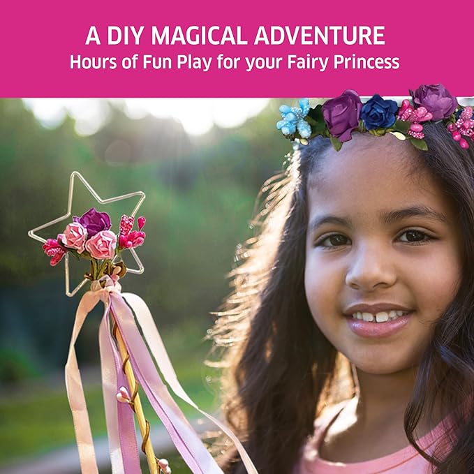Chalk and Chuckles Paper Art and Craft Kit | Make Your Own Fairy Princess World | 5-in-1 Diy Creative Activity Kit for Kids