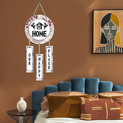 Sehaz Artworks Wooden Wall Hangings for Home Decoration Room Decor Wall Our Happy Place