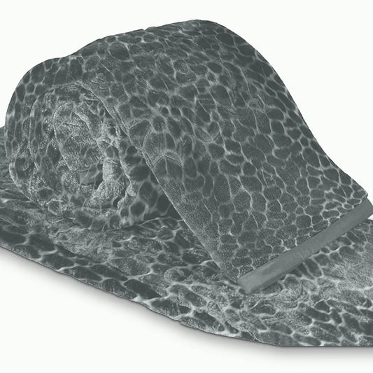 Cloth Fusion Floral Embossed Mink Blanket Single Bed for Winter Soft Kambal for Comfort & Warmth Slate Grey