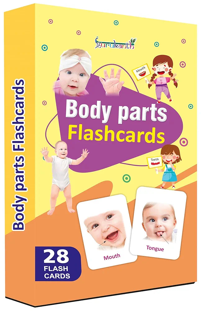 Gurukanth® Premium Parts of The Body Flash Cards for Kids Early Learning | Easy & Fun Way of Learning 1 Year to 6 Years Babies Smart Toys