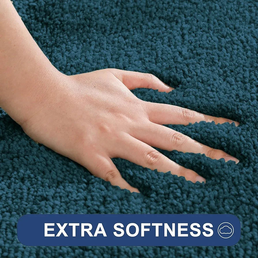 Luxe Home International Microfiber Anti-Skid Water Absorbent/Soaking Washable Rectangular Mat Colour Teal