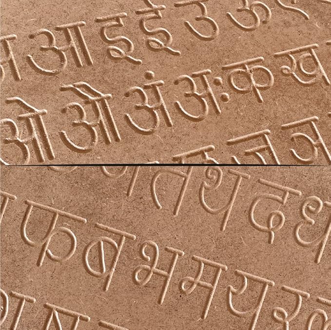 Mini Leaves Hindi Educational Alphabet Tracing Board With Dummy Pencil to Write for Kids | Wood Tracing Board Hindi Varnmala and Vyanjan