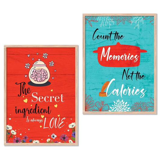 Kotart Count The Memories Motivational Quotes Posters with Frame for Home Decoration Pack of 2