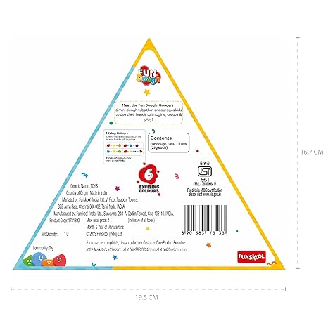 Funskool Fundough Mini Fun Pack 6 tubs of Dough 25gms Each Multicolour Dough Toy
