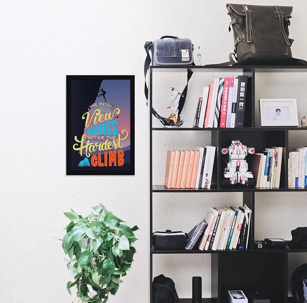 ArtX Paper The Best View Motivational Quote Framed Wall Art Painting