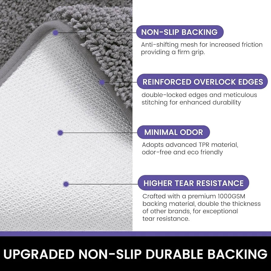 Luxe Home International Runner Super Soft Anti Skid Newman Rug For Bedroom  Rectangular Colour Silver