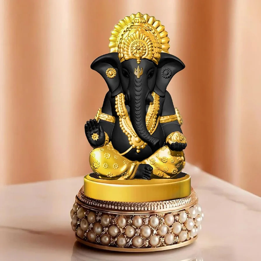 Jd Fresh Resin Ganesh Idol For Home - Orange