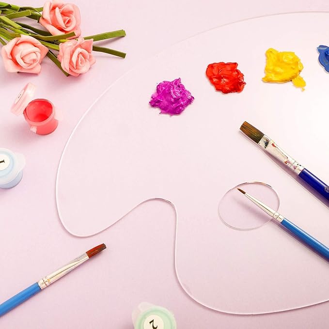 Hobby India Acrylic Paint Palette | Transparent Non-stick Oil Paint Palette With Protective Craft for Diy Art