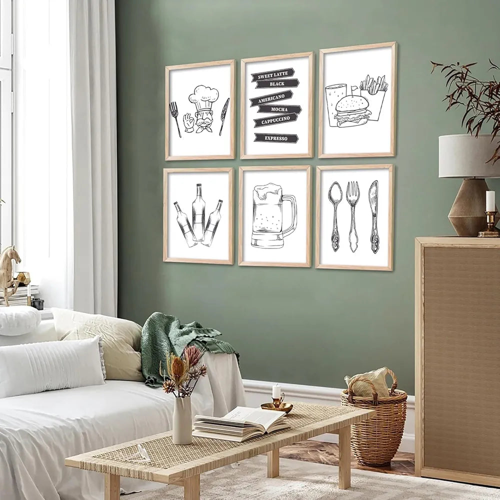 Kotart Restaurant Theme Digital Painting for Kitchen Restaurant Cafe Wall Decoration I