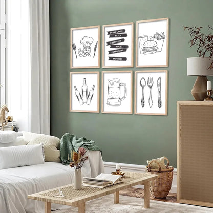 Kotart Restaurant Theme Digital Painting for Kitchen Restaurant Cafe Wall Decoration I