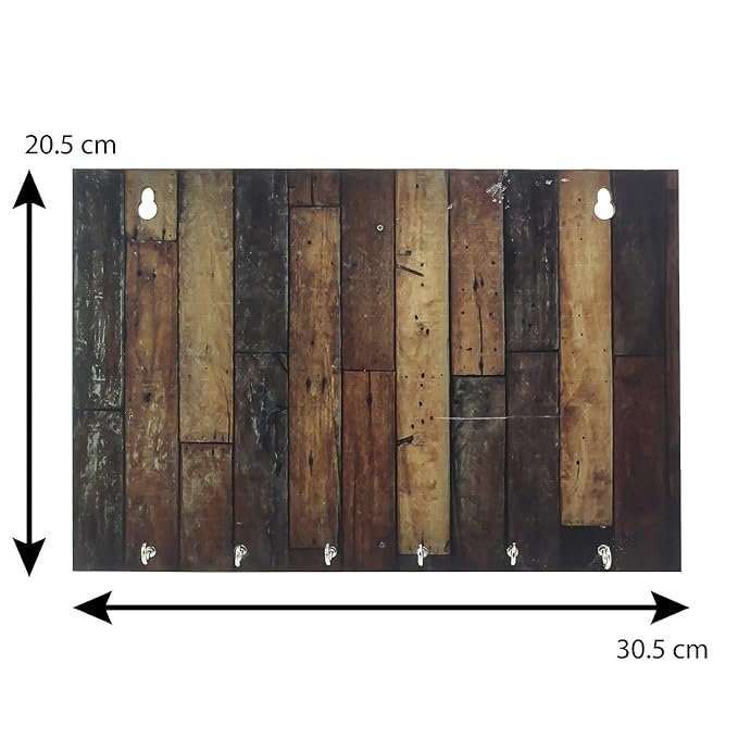 Ecraftindia Abstract Theme Wooden Key Holder With 6 Hooks