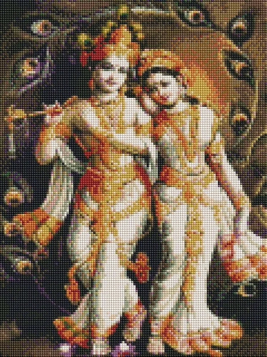 TULIP N TURTLE Krishna Radha Jodi DIY 5D Diamond Painting by Number Kits Round Dril Diamond Painting kit Cross Stitch Pictures Arts Craft