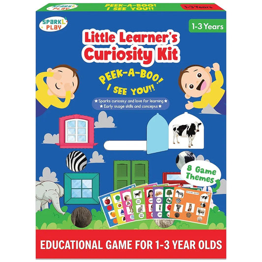 SparkLPlay Busy Book for Toddlers 1–3 | Peek A Boo Curiosity Kit | Montessori Activity Binder & Educational Toy | Learn Body Parts, Shapes, Emotions, Sounds | Birthday Gift for Boys & Girls Ages 1–3