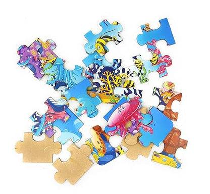 FunBlast Kids Learning Aquatic Life Wooden Paperless Jigsaw Puzzles for Kids 24 Pcs