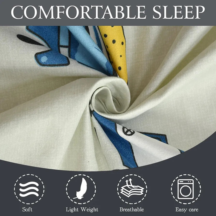 Fresh From Loom Bed Sheet With 2 Pillow Cover Cartoon Printed Double Bed King Size Kids Bedsheet 144 tc