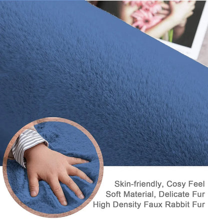 Luxe Home International Ruffle Bath Runner Rabbit 2 X 5 Ft Colour Blue