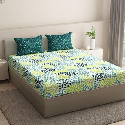 Wakefit Bedsheet for King Size Bedsheet King Size Bed Cotton Elastic Fitted 2 Pillow Covers