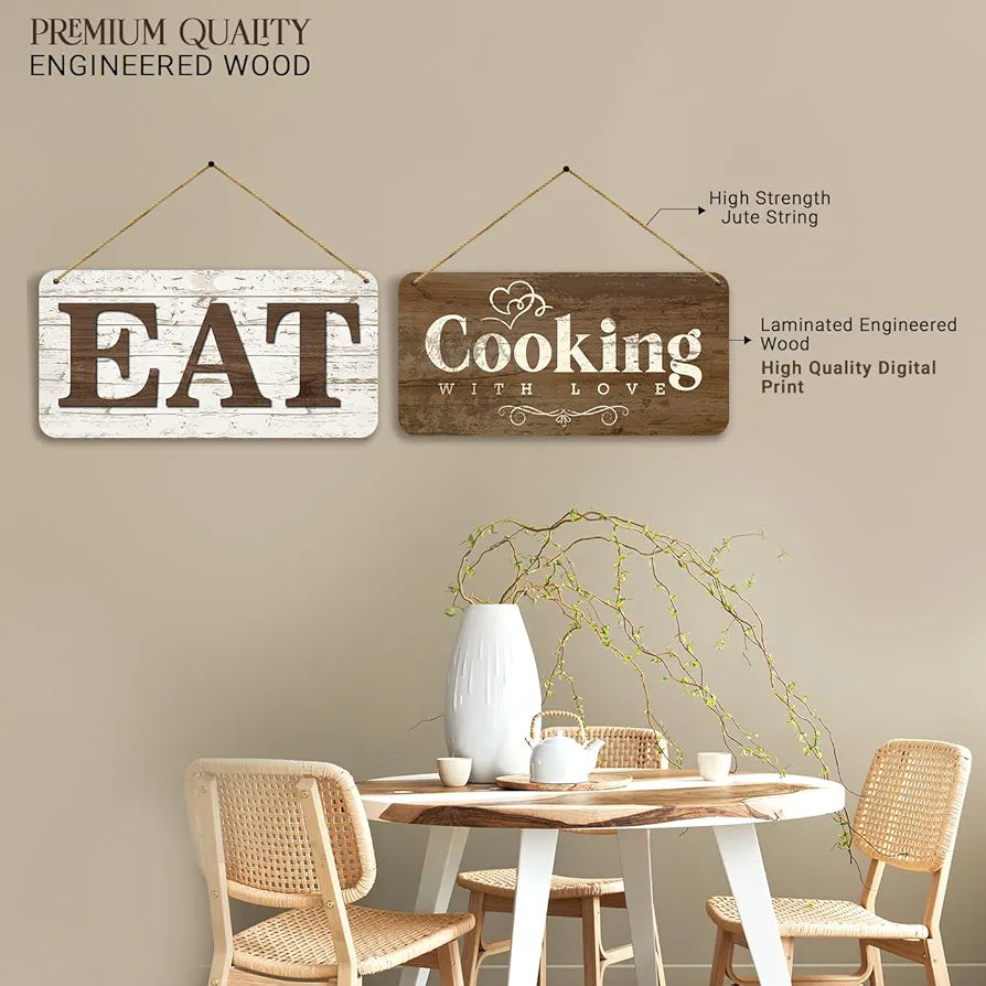 Kotart Kitchen Quotes Wooden Wall Art Hanging for Restaurant Bar Dianing Area 4