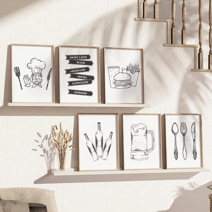 Kotart Restaurant Theme Digital Painting for Kitchen Restaurant Cafe Wall Decoration I